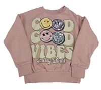 Ružová mikina so smajlíkmi