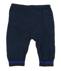 Tmavomodré pletené nohavice s proužkem Nutmeg