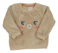 Béžová chlpatá mikina s mačkou C&A