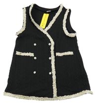 Nové - Čierna tepláková vesta s proužkem Shein