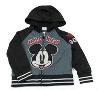 Šedo-černá propínací mikina s Mickey Mousem a kapucí Disney