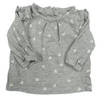 Šedé triko se srdíčky Matalan