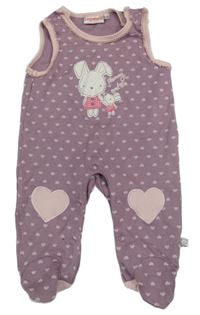 Fialové puntíkaté dupačky s králikom Liegelind