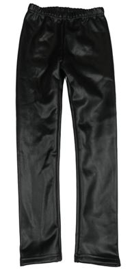 Čierne lesklé teplákové legíny