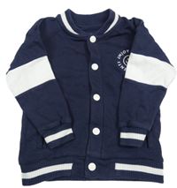 Tmavomodro-biela prepínaci mikina s nápisom George