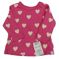 Nové - Neonově růžové triko se srdíčky George