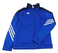 Modrá sportovní propínací mikina s logem Adidas