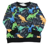Černá mikina s dinosaury Shein