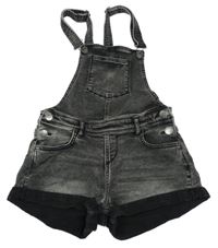 Černo-šedé riflové laclové kraťasy C&A