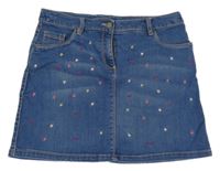 Tmavomodrá riflová sukně s hvězdami Next