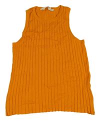 Oranžové rebrovaný pletený crop top H&M