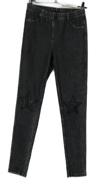 Dámské šedé legíny riflového vzhledu s hviezdami Calzedonia