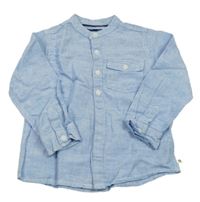 Světlemodrá melírovaná lněná košile Next