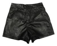 Černé koženkové kraťasy s kapsami George