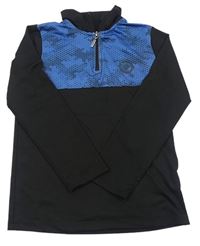 Čierno-modré športové tričko so stojačikom Tu