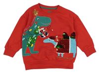 Červená mikina s dinosaurami F&F