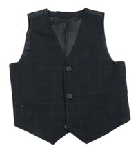 Čierna kockovaná slávnostná vesta C&A