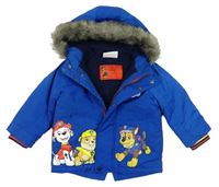 Modrá šušťáková zimná bunda s Paw PAtrol s kapucňou Nickelodeon