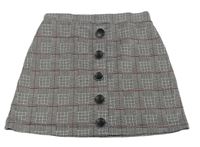 Čierno-bielo-červená kockovaná sukňa River Island