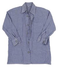 Tmavomodro-bílá kostičkovaná košile 