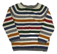 Smetanovo-farebný pruhovaný sveter H&M