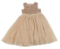 Svetloružové flitrové šaty s tylovou sukní Principles