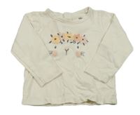 Smetanové triko s kytičkami GÉMO