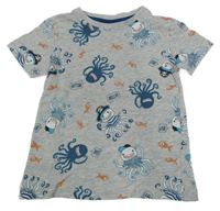 Sivé tričko s chobotnicemi Kiki&Koko