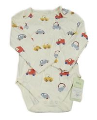 Nové - Smotanové rebrované body s autami M&S