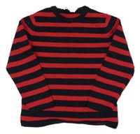 Tmavomodro-červený pruhovaný sveter H&M