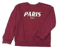 Vínová mikina s nápisom H&M