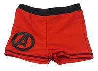 Červeno-čierne nohavičkové plavky s logem - Avengers zn. MARVEL
