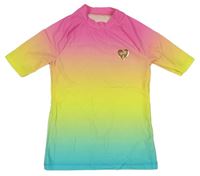 Farebné pruhované UV tričko s palmami F&F