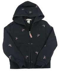 Antracitová prepínaci mikina s jednorožcami a kapucňou H&M