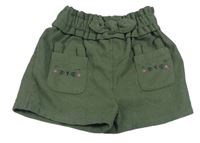 Khaki menšestrové kraťasy so zajačikmi Nutmeg
