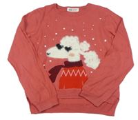 Ružový sveter s psíkom H&M