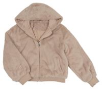 Svetloružová kožušinová podšitá bunda s kapucňou zn. M&Co.