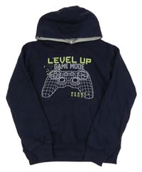 Tmavomodrá mikina s joystickem a kapucňou Y.F.K.