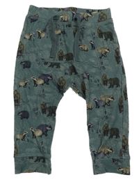 Zelenošedé tepláky se zvířátky Name it