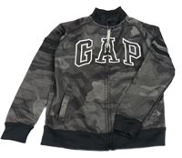 Šedo-černá army sportovní mikina s logem GAP