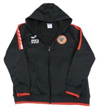 Čierno-červená športová prepínaci mikina s pumou a kapucňou Joma