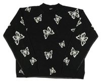 Černý svetr s motýlky C&A