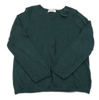 Tmavozelený trblietavý sveter s mašličkou H&M