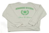 Biela crop mikina s nápisom Matalan