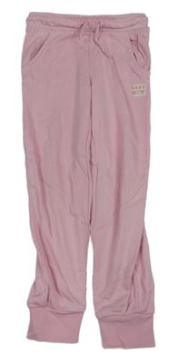 Svetloružové tepláky s nášivkou Little kids