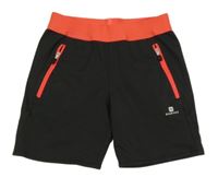 Tmavošedo-ružové športové funkčné kraťasy Domyos