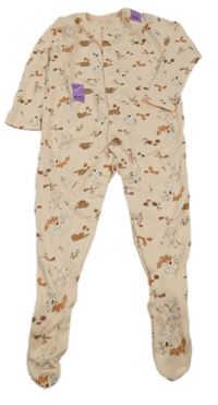 Nové - Broskvový overal se zvířátky 