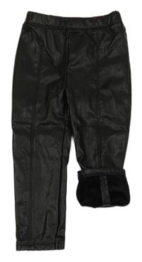 Černé potažené zateplené legíny s puky Matalan