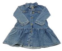 Modré riflové propínací šaty 