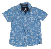 Modrá košeľa s palmami C&A